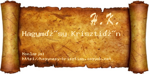 Hagymásy Krisztián névjegykártya